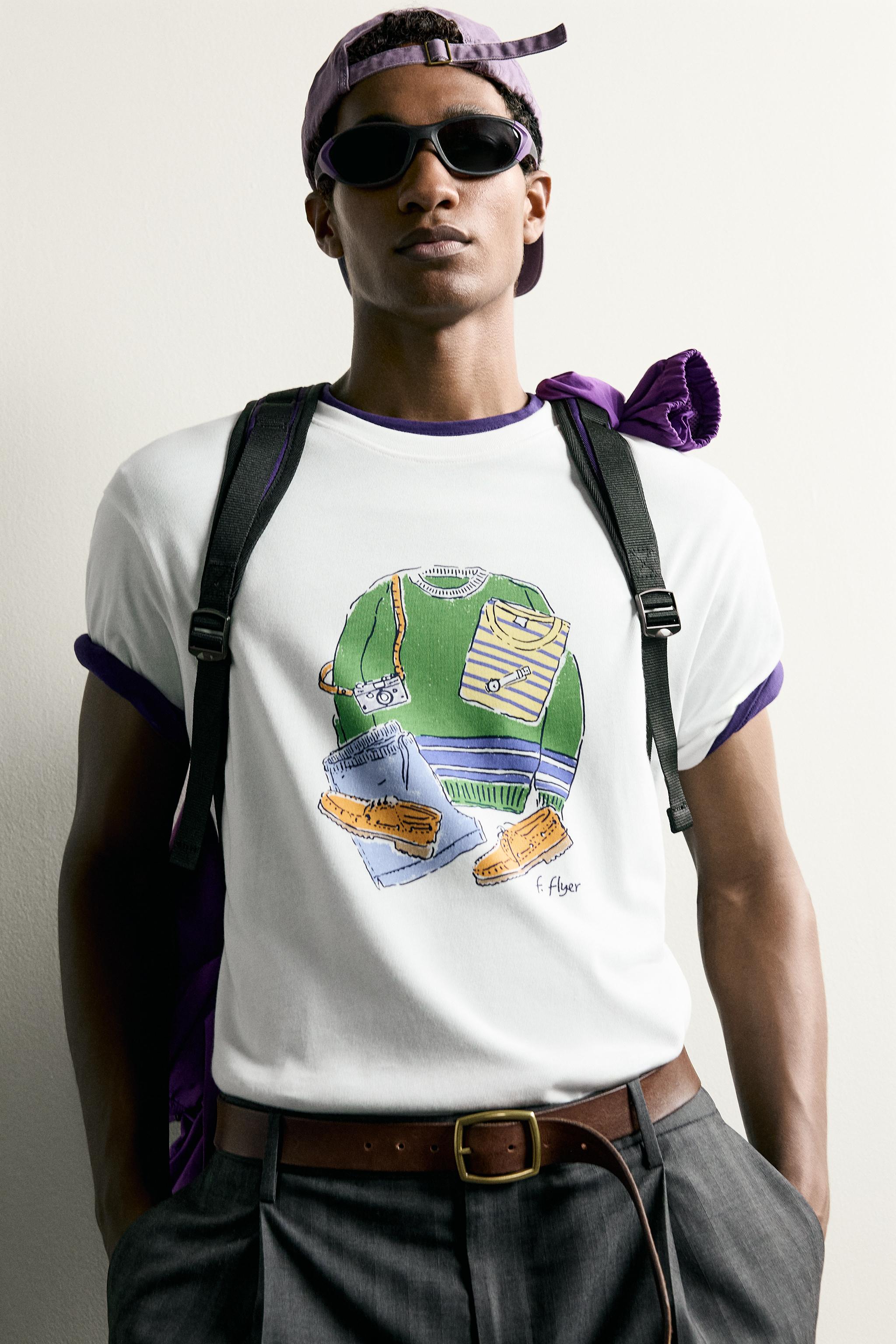 CONTRAST PRINT T-SHIRT